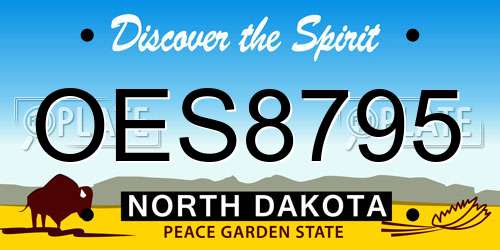 OES8795 North Dakota License Plate