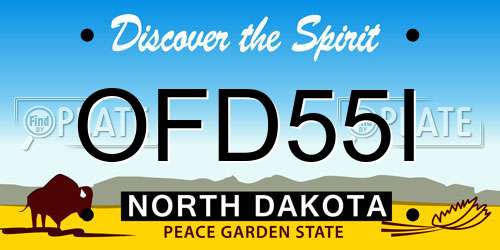 OFD55I North Dakota License Plate