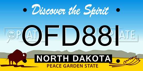 OFD88I North Dakota License Plate