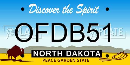 OFDB51 North Dakota License Plate