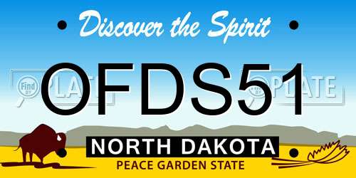 OFDS51 North Dakota License Plate
