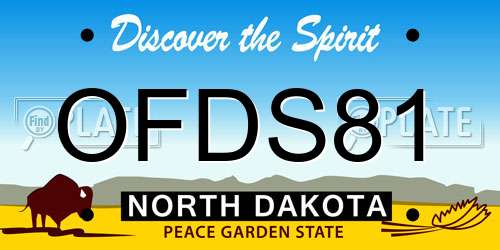OFDS81 North Dakota License Plate