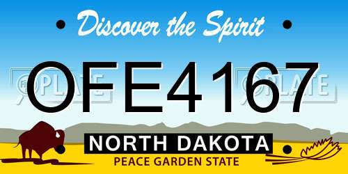 OFE4167 North Dakota License Plate