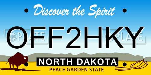 OFF2HKY North Dakota License Plate