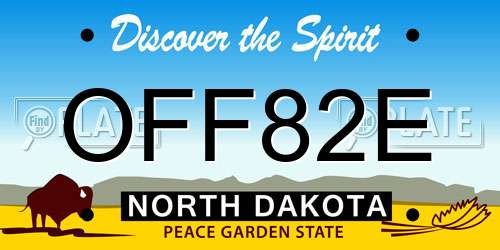 OFF82E North Dakota License Plate