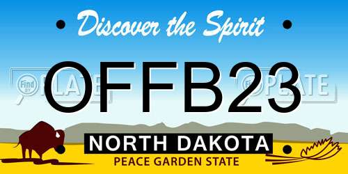 OFFB23 North Dakota License Plate