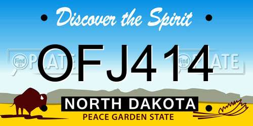 OFJ414 North Dakota License Plate