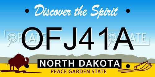 OFJ41A North Dakota License Plate
