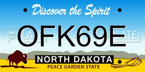 OFK69E North Dakota License Plate