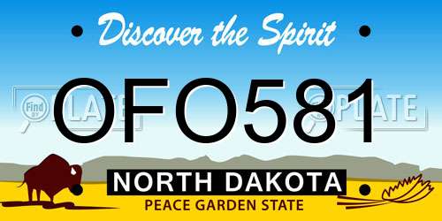 OFO581 North Dakota License Plate