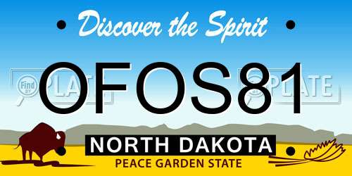 OFOS81 North Dakota License Plate