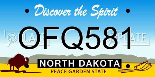 OFQ581 North Dakota License Plate
