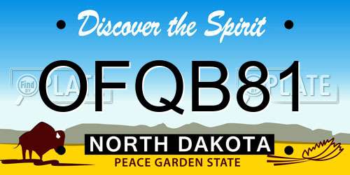 OFQB81 North Dakota License Plate