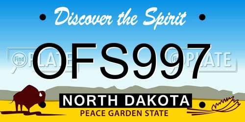 OFS997 North Dakota License Plate