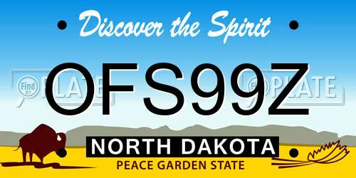 OFS99Z North Dakota License Plate