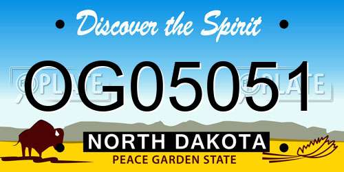 OG05051 North Dakota License Plate