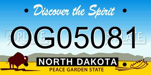 OG05081 North Dakota License Plate