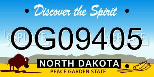 OG09405 North Dakota License Plate