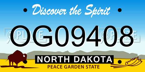 OG09408 North Dakota License Plate