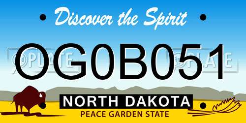 OG0B051 North Dakota License Plate