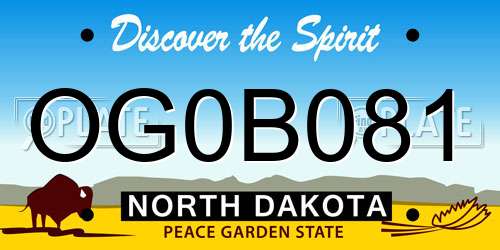 OG0B081 North Dakota License Plate