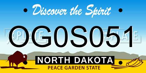OG0S051 North Dakota License Plate