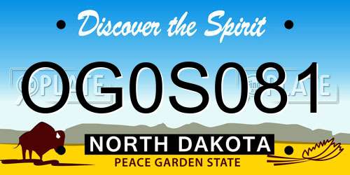 OG0S081 North Dakota License Plate