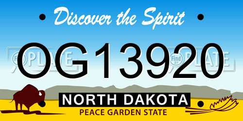OG13920 North Dakota License Plate