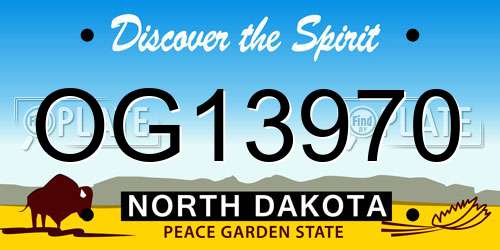 OG13970 North Dakota License Plate