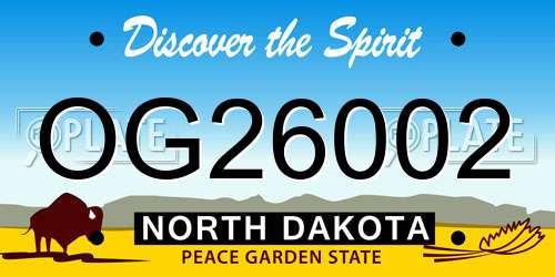 OG26002 North Dakota License Plate
