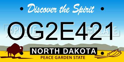 OG2E421 North Dakota License Plate