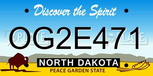OG2E471 North Dakota License Plate