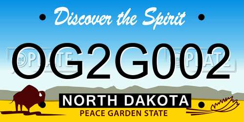 OG2G002 North Dakota License Plate
