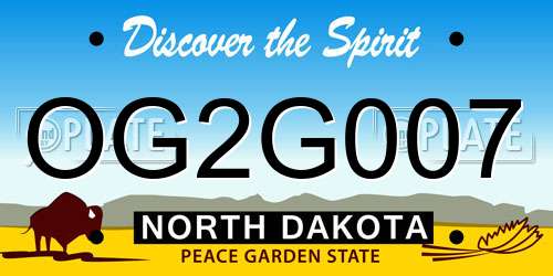 OG2G007 North Dakota License Plate