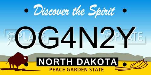 OG4N2Y North Dakota License Plate