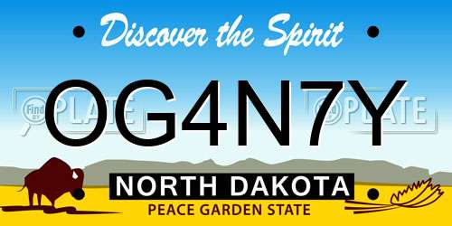 OG4N7Y North Dakota License Plate
