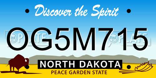 OG5M715 North Dakota License Plate