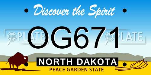 OG671 North Dakota License Plate