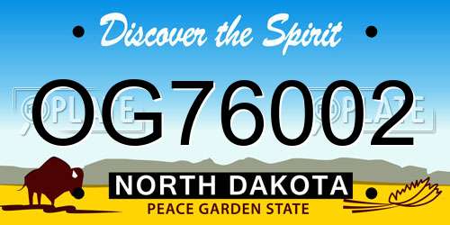 OG76002 North Dakota License Plate