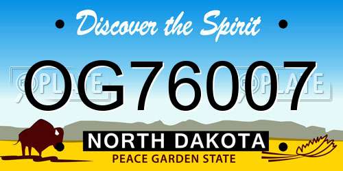 OG76007 North Dakota License Plate