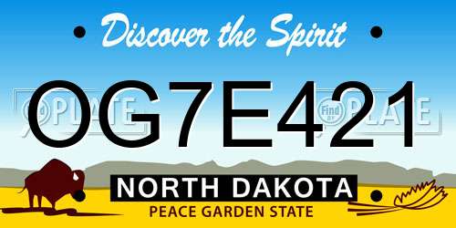 OG7E421 North Dakota License Plate