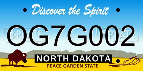 OG7G002 North Dakota License Plate