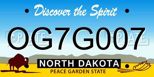 OG7G007 North Dakota License Plate