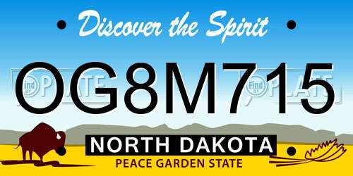 OG8M715 North Dakota License Plate
