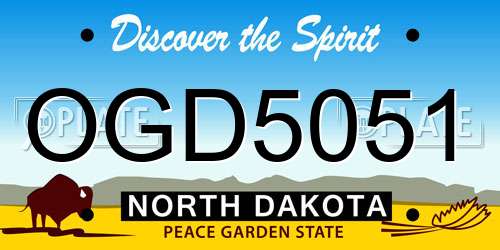 OGD5051 North Dakota License Plate