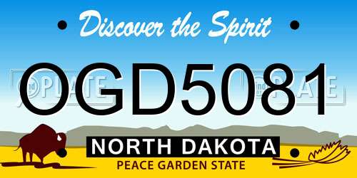 OGD5081 North Dakota License Plate
