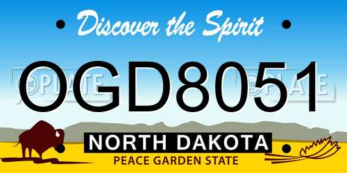 OGD8051 North Dakota License Plate
