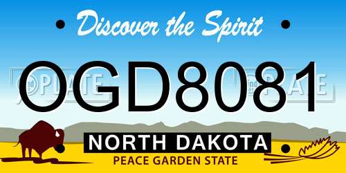 OGD8081 North Dakota License Plate