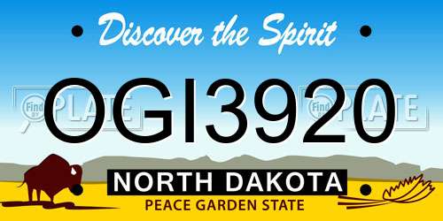 OGI3920 North Dakota License Plate