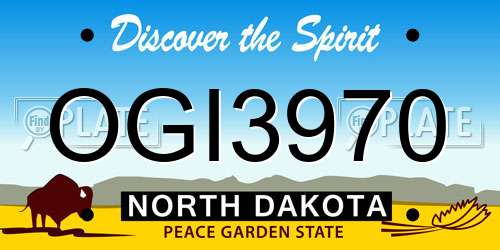 OGI3970 North Dakota License Plate